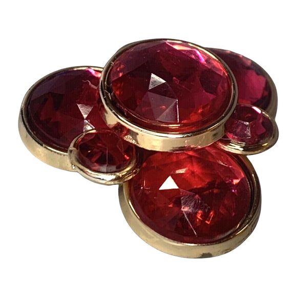 Hot Pink Large Statement Earrings 1.5" Rhinestone Clip On Pop Art Bold - Picture 7 of 14